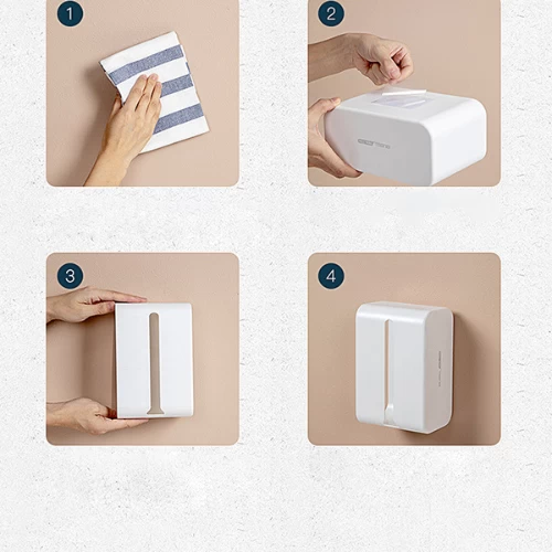 Punch Free Adhesive Tissue Storage Box Under Shelf Kitchen Bathroom Tissue Holde