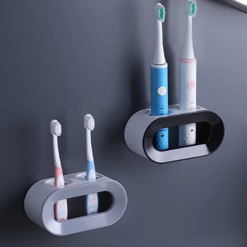 Wall Mount Double Hole Electric Toothbrush Holder Bathroom Accessories Punch Fre