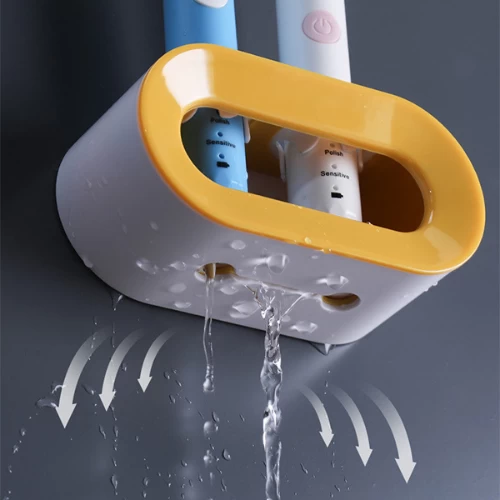 Wall Mount Double Hole Electric Toothbrush Holder Bathroom Accessories Punch Fre