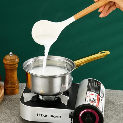 Set Of 3 Pcs Stainless Steel Soup Pot, Frying Wok, Milk Pot, Non-Stick With Top