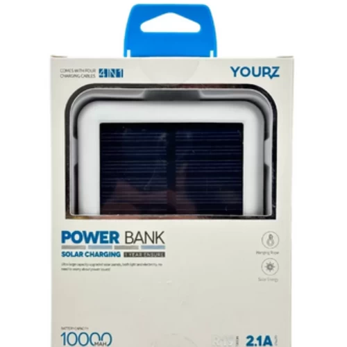 Yourz Solar Charging Four Charging Cables Power Bank Model R19- 10000mah