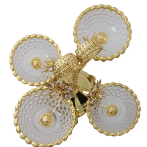 Elegant Temperament Glass Wrought Iron Fruits Plate, Multi-layer Candy And Snack