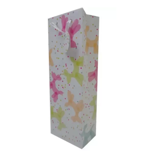 Decorative Multi-Purpose Paper Bag with Ribbon Handle- White