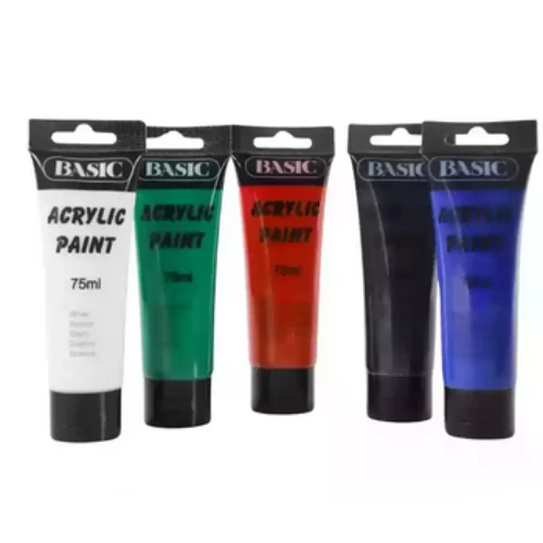 Basic Acrylic Color Tube, Multicolor Painting Color Set- 5X75ml