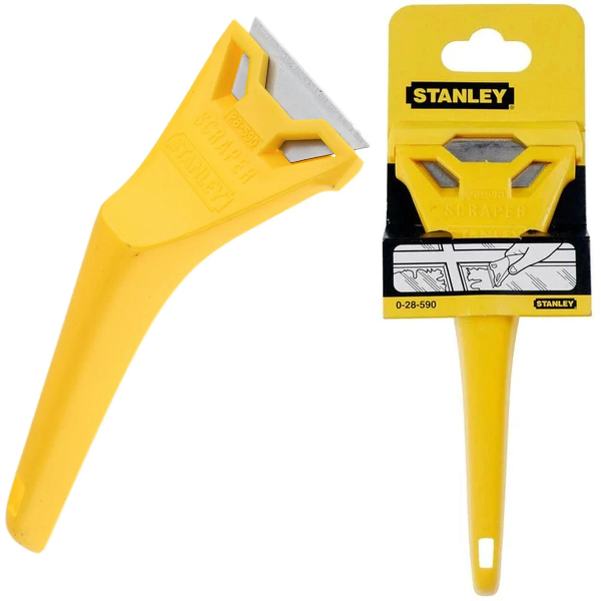 Stanley 170 mm Window Scraper 0-28-590, Yellow