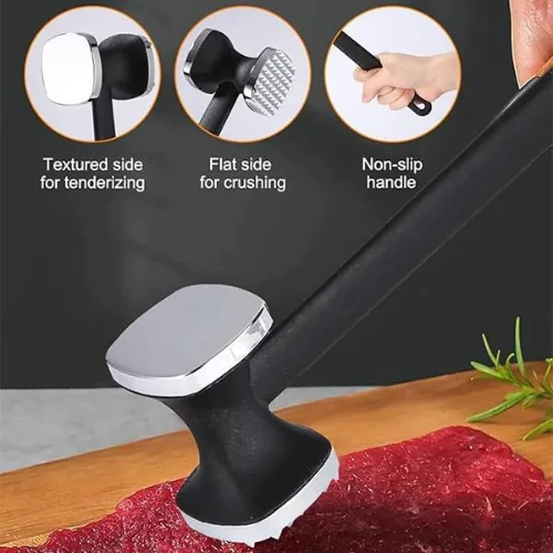 Stainless Steel Steak Meat Handheld Hammer Meat Tenderizer Needle Kitchen Essent