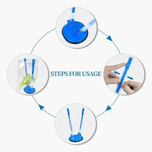 Adjustable Non-Slip Baggy Holder Hand Free Plastic Freezer Bag Kitchen Gadget Fo