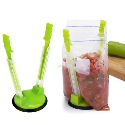 Adjustable Non-Slip Baggy Holder Hand Free Plastic Freezer Bag Kitchen Gadget Fo