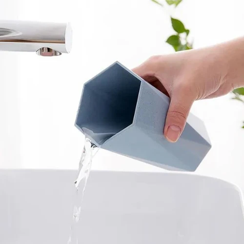Wavy Design Mouth Wash Cup Gargle Cup Bathroom Toothpaste Toothbrush Holder Cup