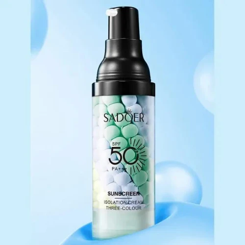 3 Rainbow Colour Blush Primer Foundation Skin Tone Brightening Oil Control Mois