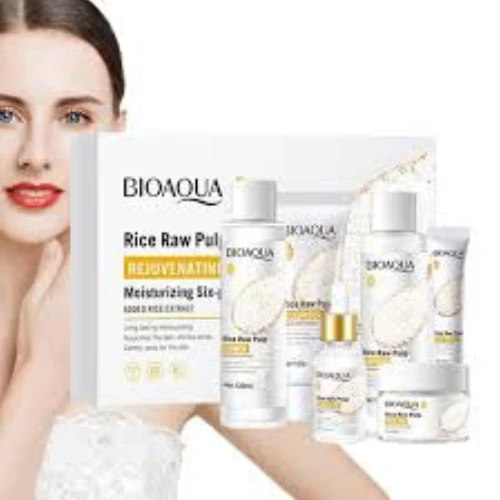 Rice Raw Pulp Face Skin Care Products Set Moisturizing Cream Face Cleaning Skin