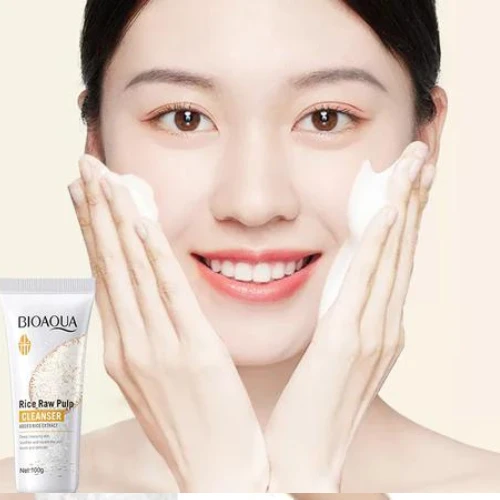 Rice Raw Pulp Face Skin Care Products Set Moisturizing Cream Face Cleaning Skin