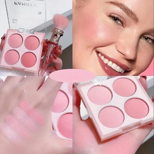 4 In 1 Face Grooming Pure Natural Facial Cheek Enhancer Waterproof Women Blush P