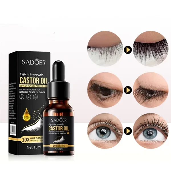 Sadoer Eyelash Serum Castor Oil Thickening And Lengthening Mascara For Women 15m