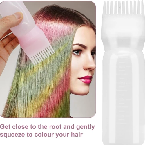 Hair Dye Root Comb Applicator Brush Bottle - 2 Pieces