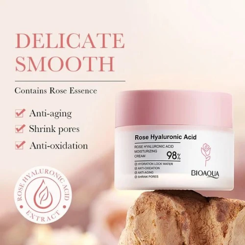 Rose Hyaluronic Anti Aging Moisturizer Face Cream Deep Hydration Anti Wrinkle Sk