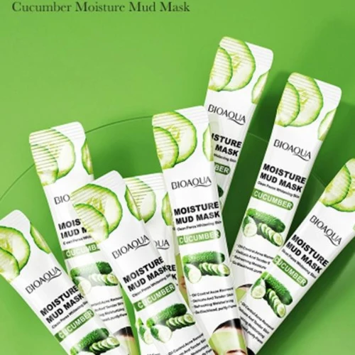 10Pcs Cucumber Face Mud Mask Shrinks Pores Moisturizing Cleansing Skin Care Oil
