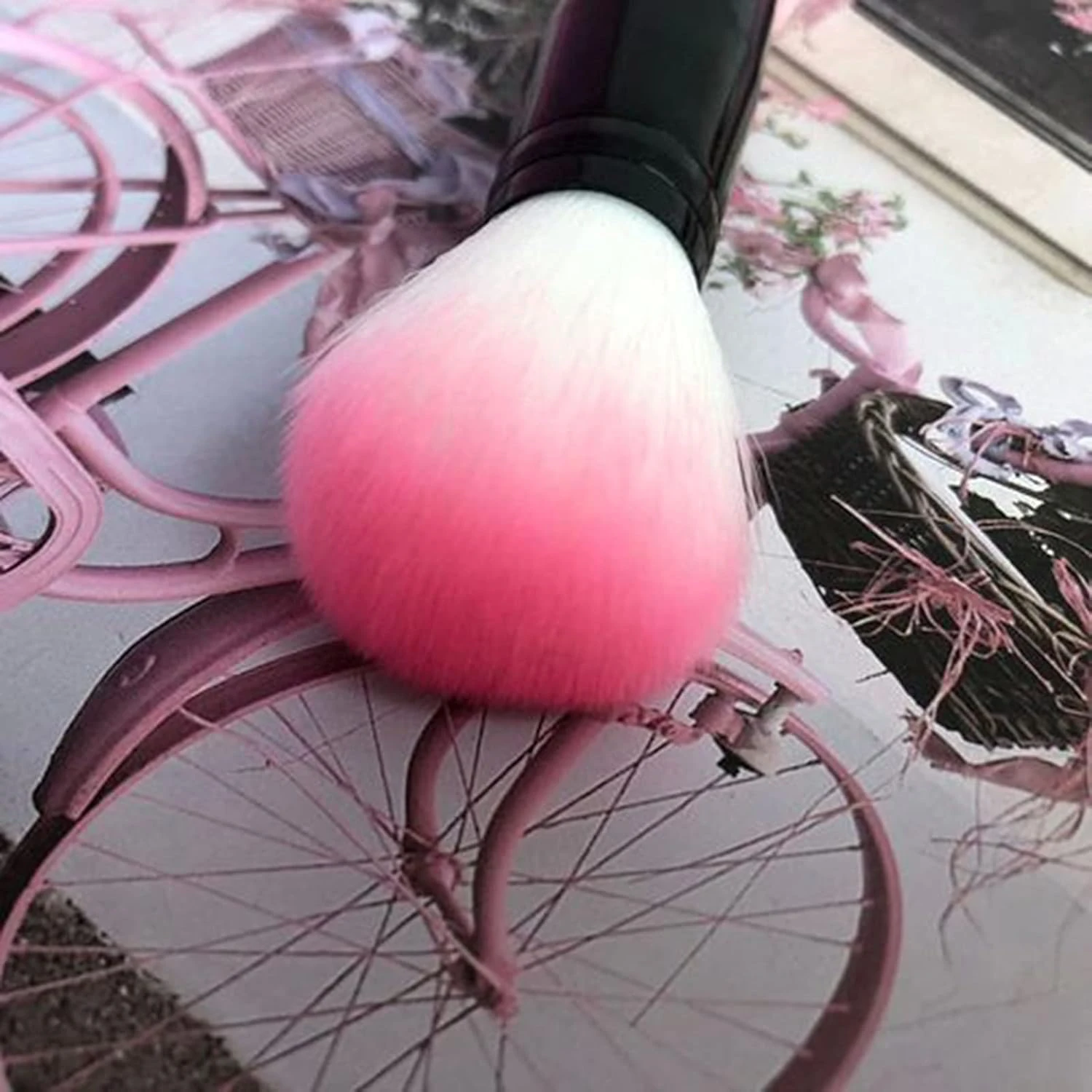 Professional Pink Makeup Brush with Dual Heads and Sponge for Women
