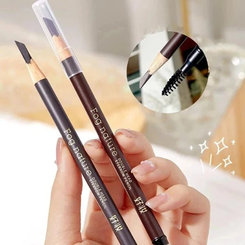 Water Resistant 2 In 1 Eyebrow Enhancer Full Coverage Non-Fading Eyebrow Pencil