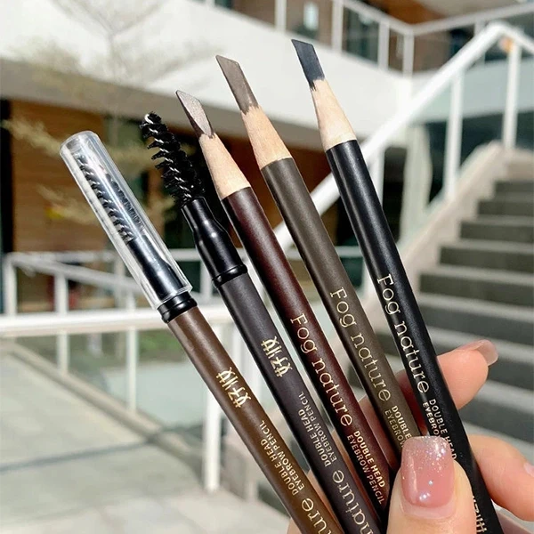 Water Resistant 2 In 1 Eyebrow Enhancer Full Coverage Non-Fading Eyebrow Pencil