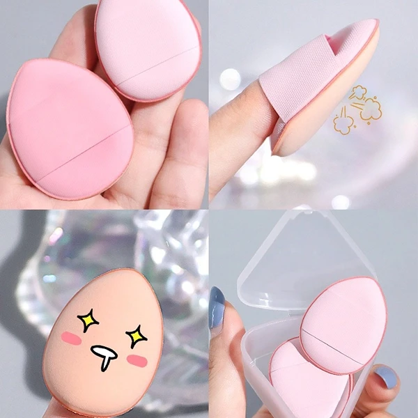 3pcs Mini Powder Puff Set, Soft Water Drop Sponges for Foundation and Concealer