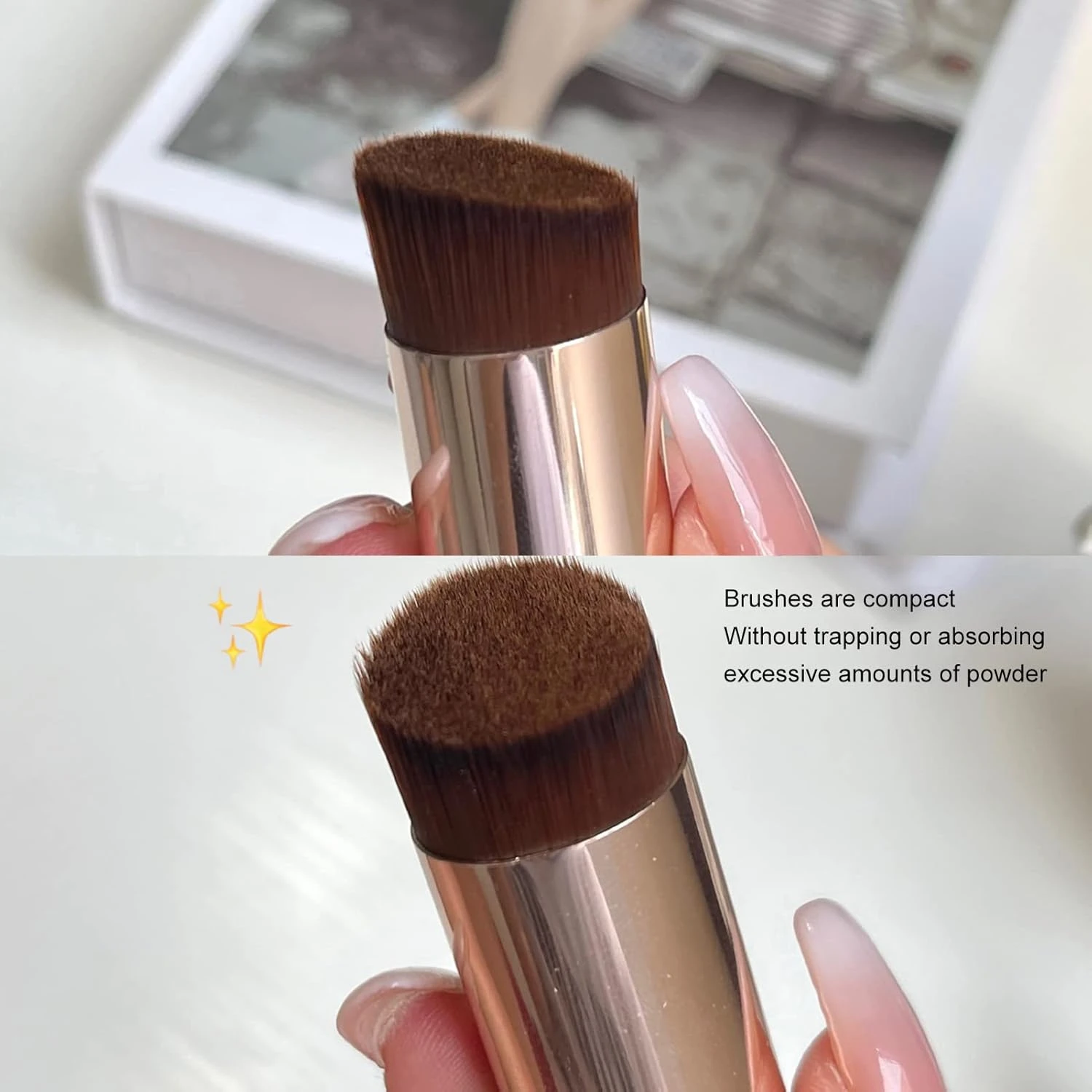 Portable Flat Oblique Head Makeup Brush - Blending Beauty Tool