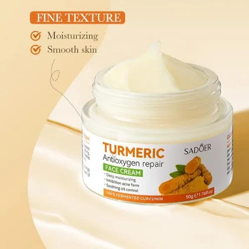 Sadoer Turmeric Antioxygen Repair Face Cream Deep Moisturizing Soothing Oil Cont