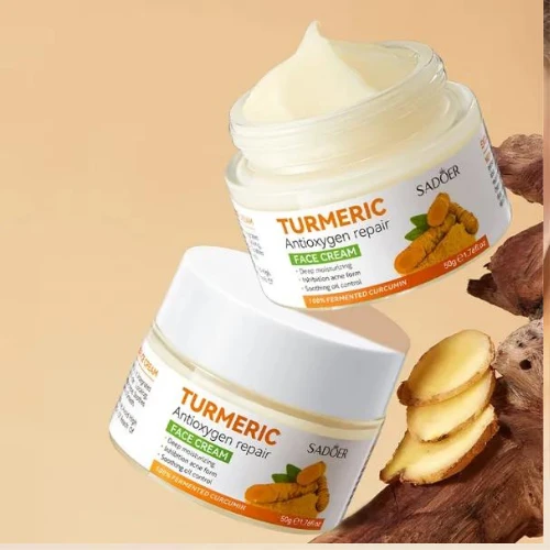 Sadoer Turmeric Antioxygen Repair Face Cream Deep Moisturizing Soothing Oil Cont