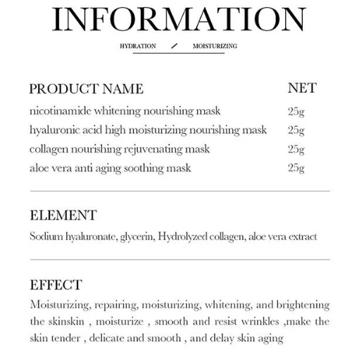 Whitening Essence Nourishing Face Mask Brightening Skin Moisturizing Facial Mask