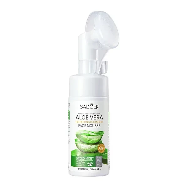 Aloe Vera Facial Cleanser, Gentle Face Wash Silicone Brush, Hydrate Hyaluronic O
