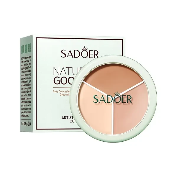Sadoer Naturally Good Skin Tri-color Concealer Sadoer Palette Waterproof Foundat