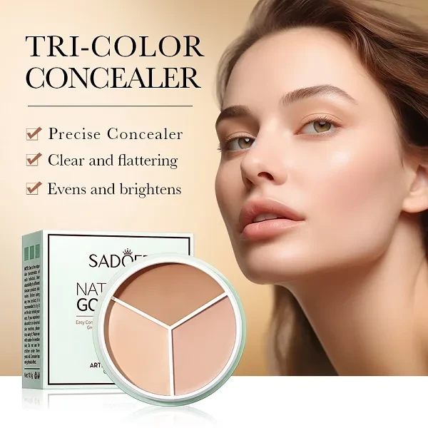 Sadoer Naturally Good Skin Tri-color Concealer Sadoer Palette Waterproof Foundat