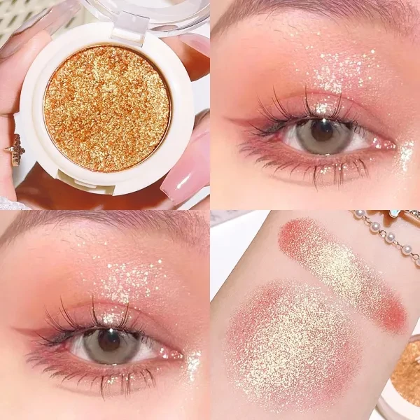 Waterproof Non-Irritating Pearlescent Highlighter Powder Glitter Women Shiny Eye