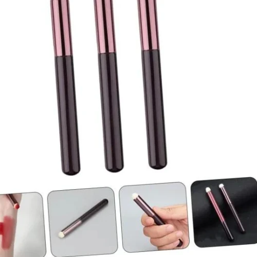 3pcs Soft Bristles Concealer Brush Round Head Non-Smudge Matte Lipstick Eyeshado
