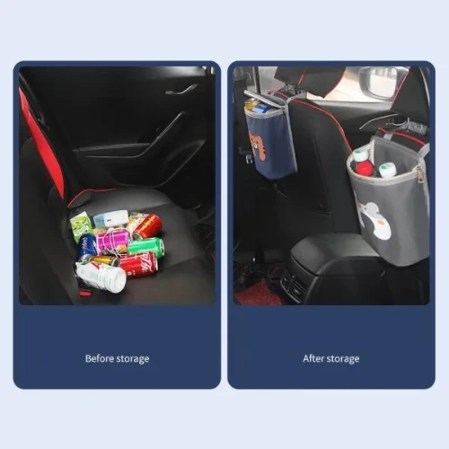 Insulated Blue Animal Print Car Seat Back Storage Bag