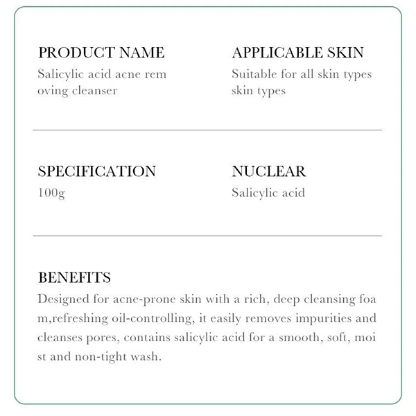 High Nourishing Deep Cleansing Pores Skin Care Improvement Salicylic Acid Facial