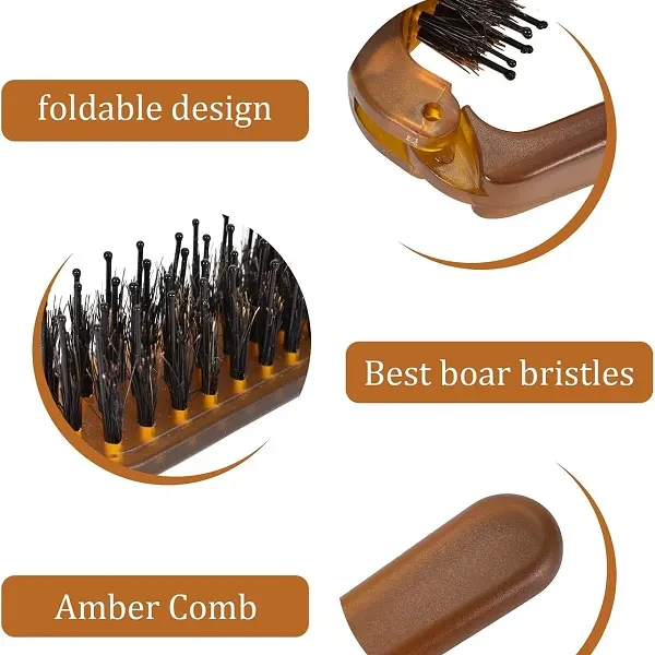 Portable Travel Mirror Small Detangling Hair Styling Brush Hair Accessories Fold