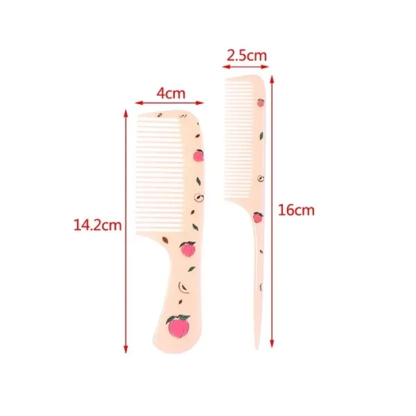 Cartoon Print Hair Combs Set Kids Women Detangling Hair Styling Tools 2Pcs Hair