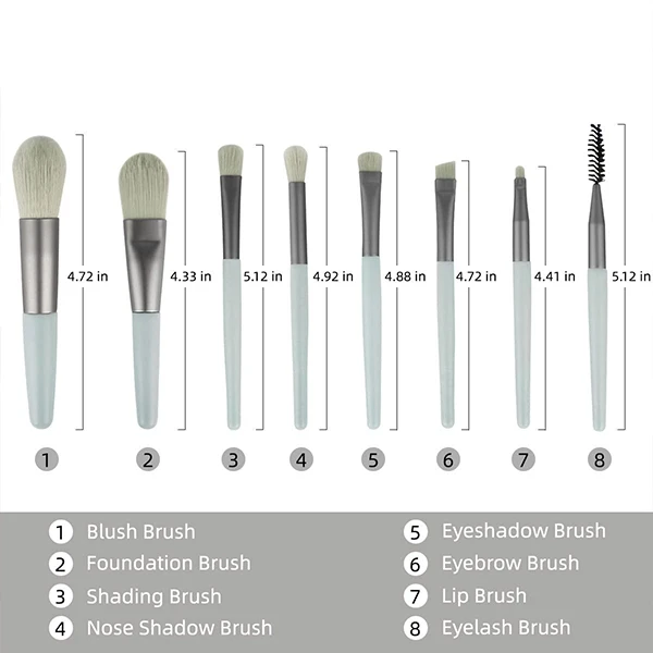 8 Pieces Soft Facial Makeup Blending Face Grooming High Quality Powder Blushes S