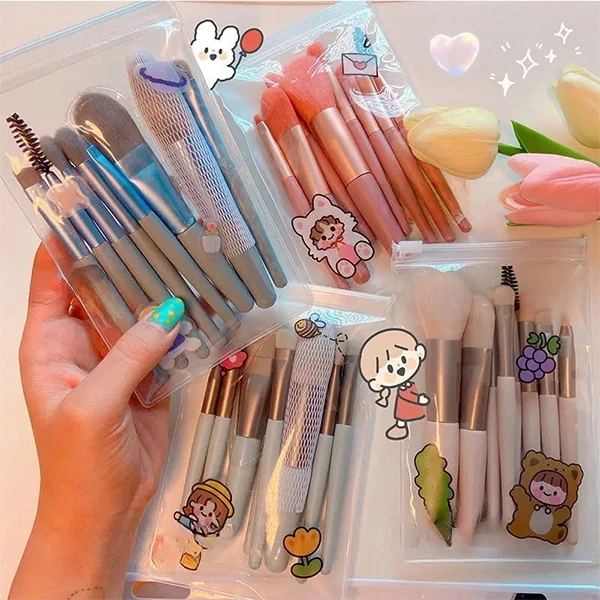 8 Pieces Soft Facial Makeup Blending Face Grooming High Quality Powder Blushes S