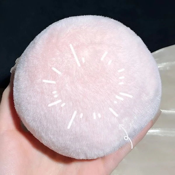 Soft Pink Powder Puff - Large Beauty Sponge with Bow Design for Face Grooming