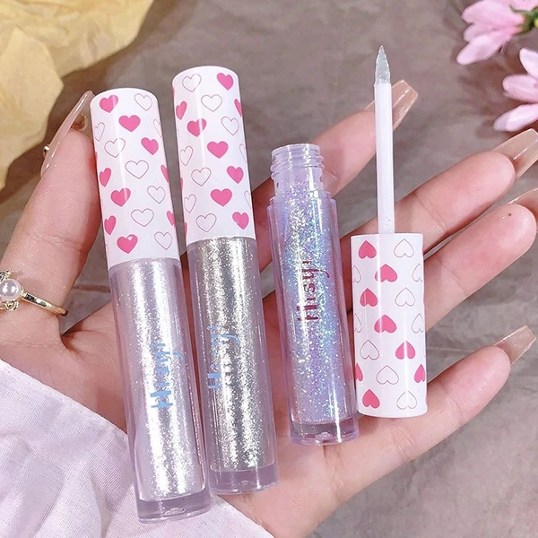 Glitter Liquid Eyeshadow Easy To Wear Highlighter Waterproof Pearlescent Shiny E