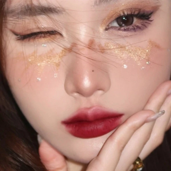 Glitter Liquid Eyeshadow Easy To Wear Highlighter Waterproof Pearlescent Shiny E