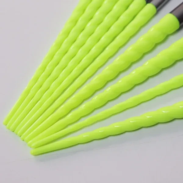 Green Facial Brush Set 10 Pcs; Makeup Tool Kit for Women; High-Quality All-Purpo