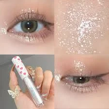 Glitter Liquid Eyeshadow Easy To Wear Highlighter Waterproof Pearlescent Shiny E
