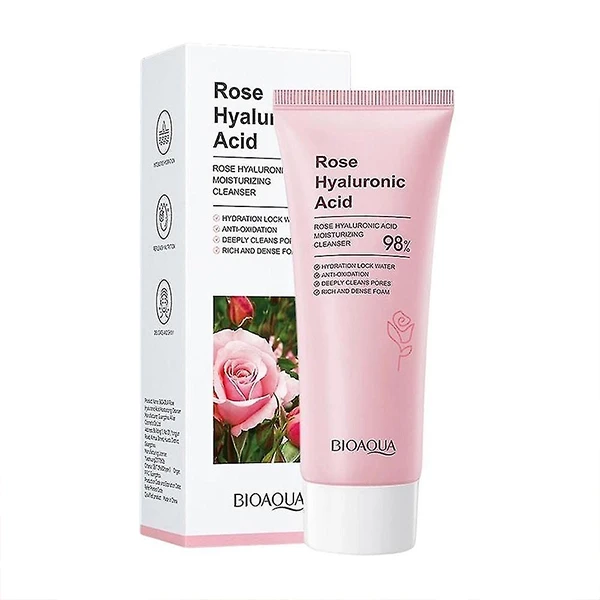Rose Hyaluronic Acid Facial Cleanser Deep Pores Cleaning Face Moisturizing Clean