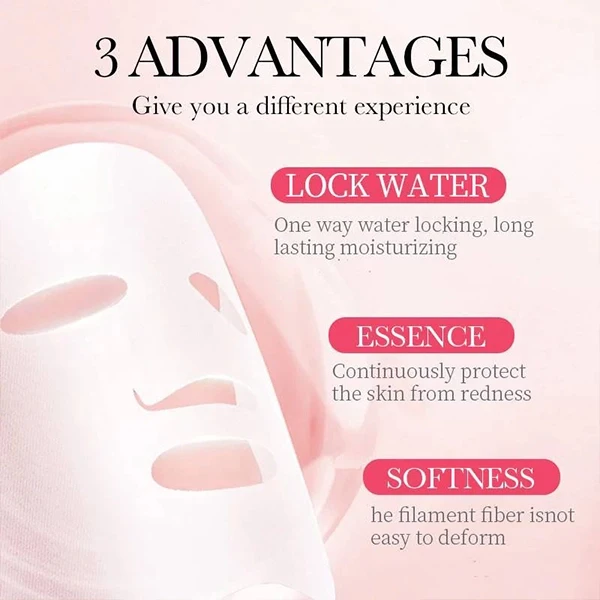 10Pcs Rose Hyaluronic Acid Skin Moisturizing Face Mask Anti Aging Skin Care Faci