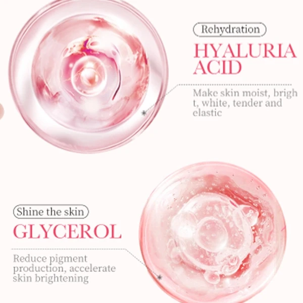 10Pcs Rose Hyaluronic Acid Skin Moisturizing Face Mask Anti Aging Skin Care Faci