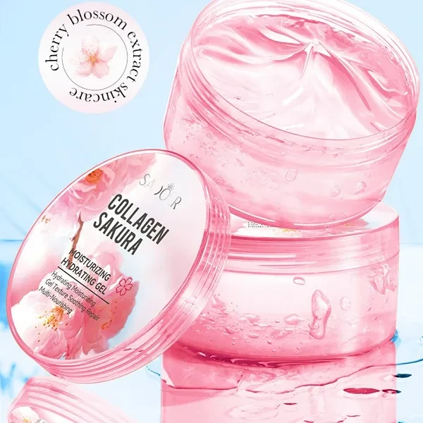 Soothing Nourishing Collagen Sakura Moisturize Hydrating Face Care Gel 300g