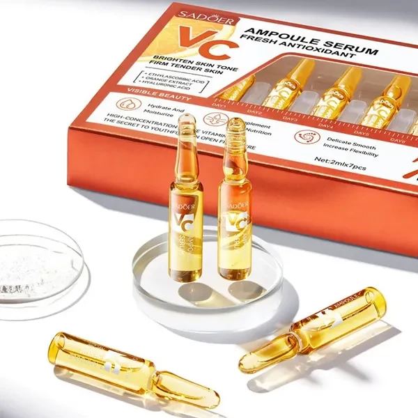 7pcs Sadoer Vitamin C Facial Moisturizing Ampoule Essence Boost Skin Dark Spots